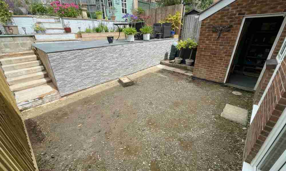 Patio Plymouth - Before - Jackson Landscaping Ltd